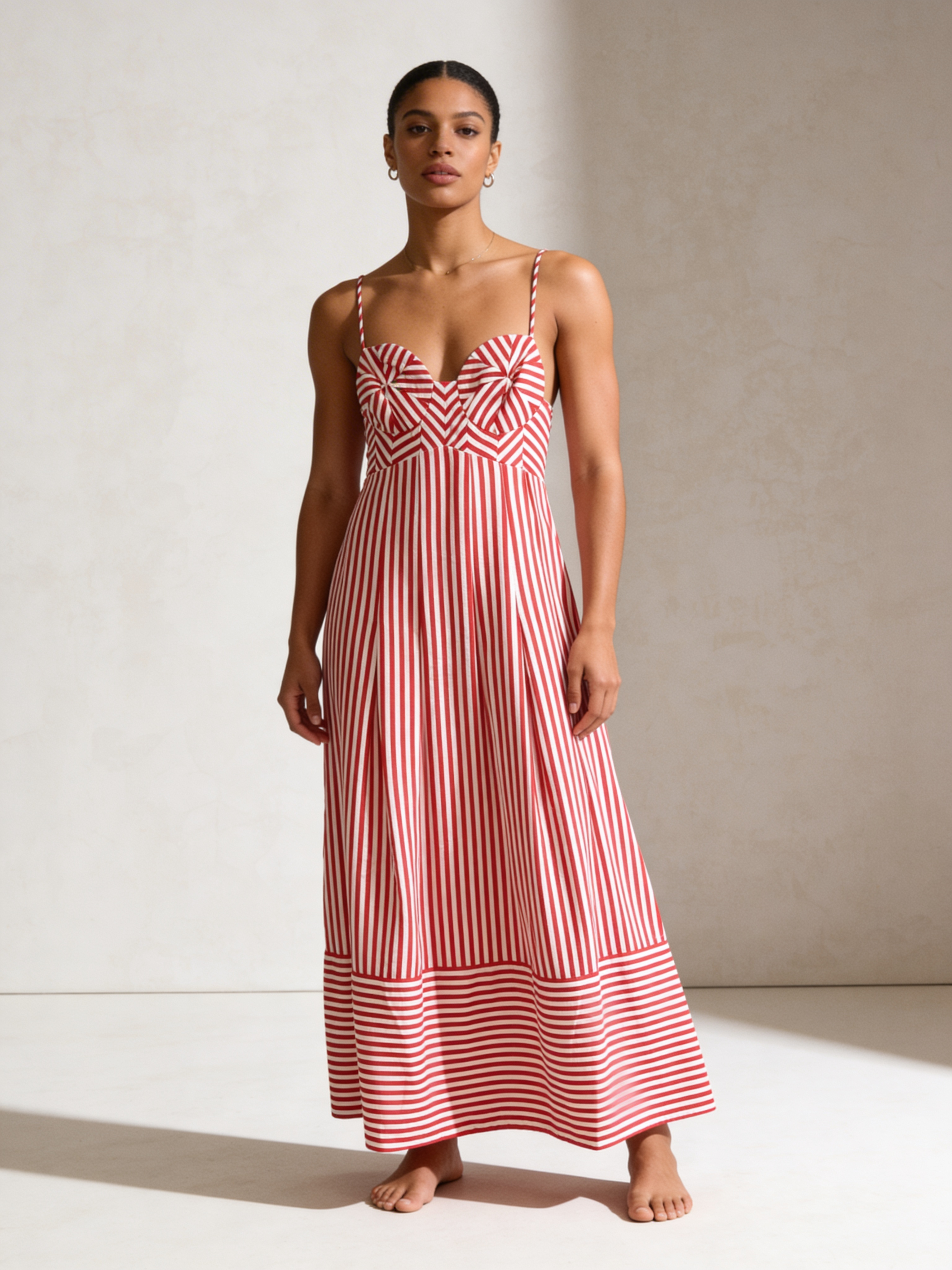 Red Striped Maxi Dress