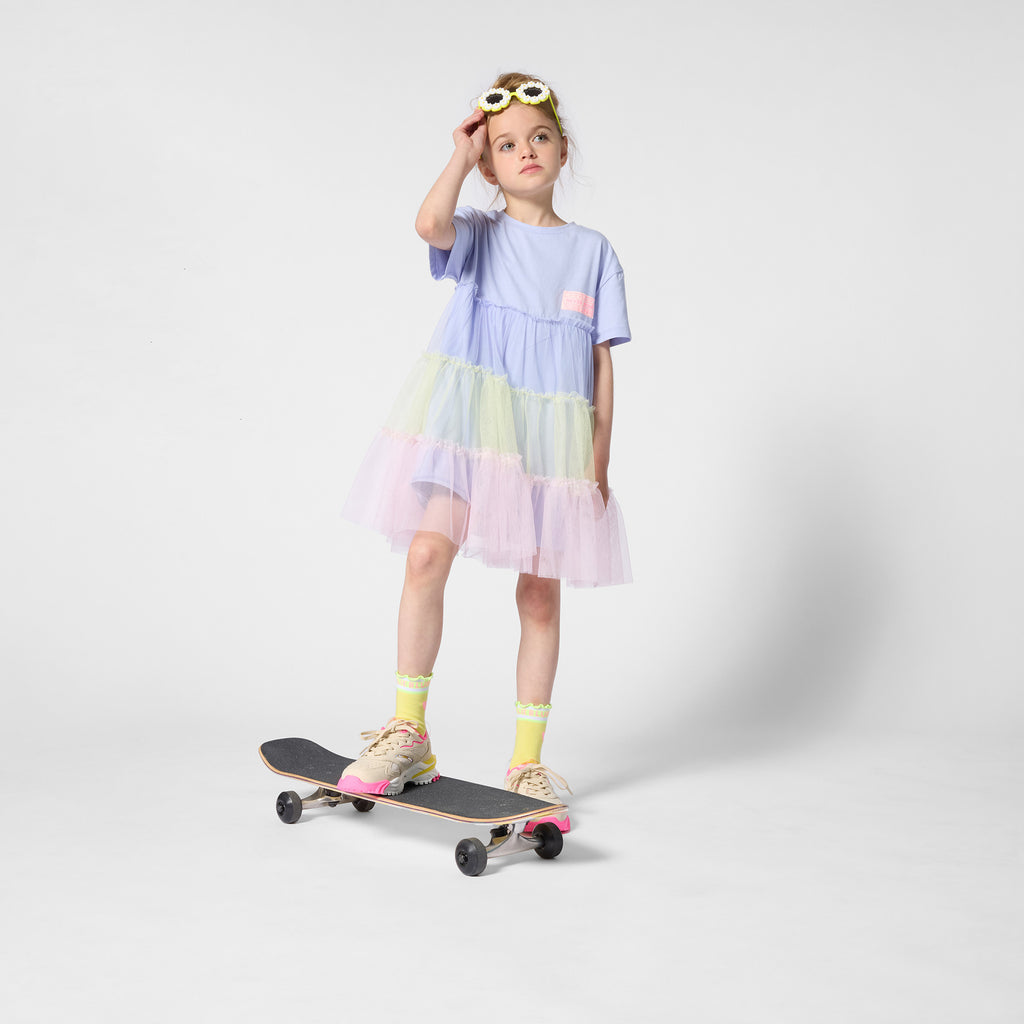 Bi-Material Layered Dress