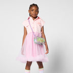 Bi-Material Pink Dress