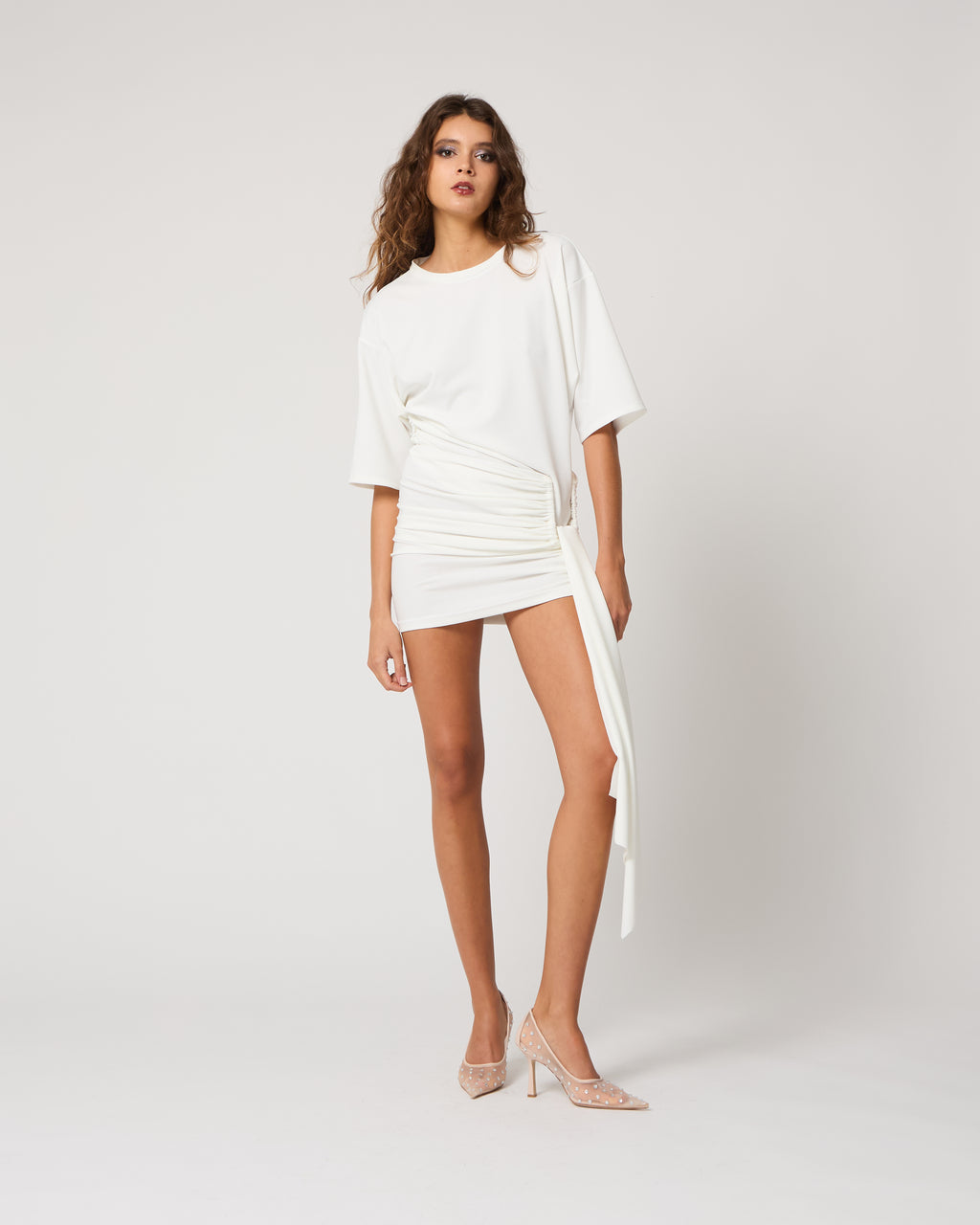 White Draped Skirt
