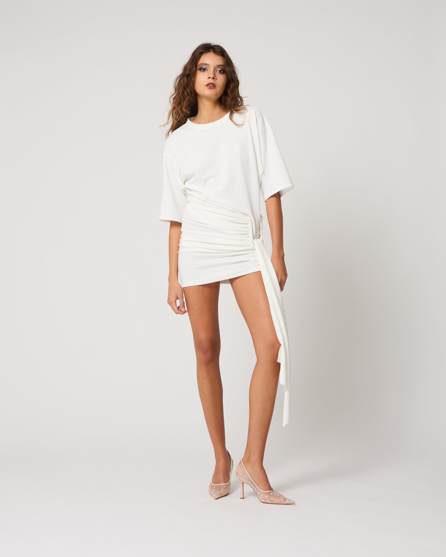 White Draped Skirt