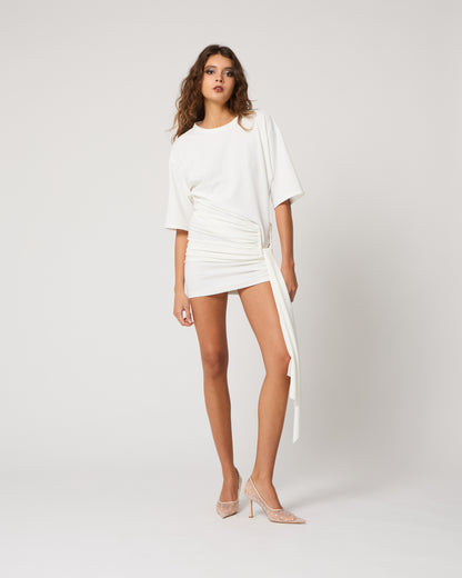 White Draped Skirt