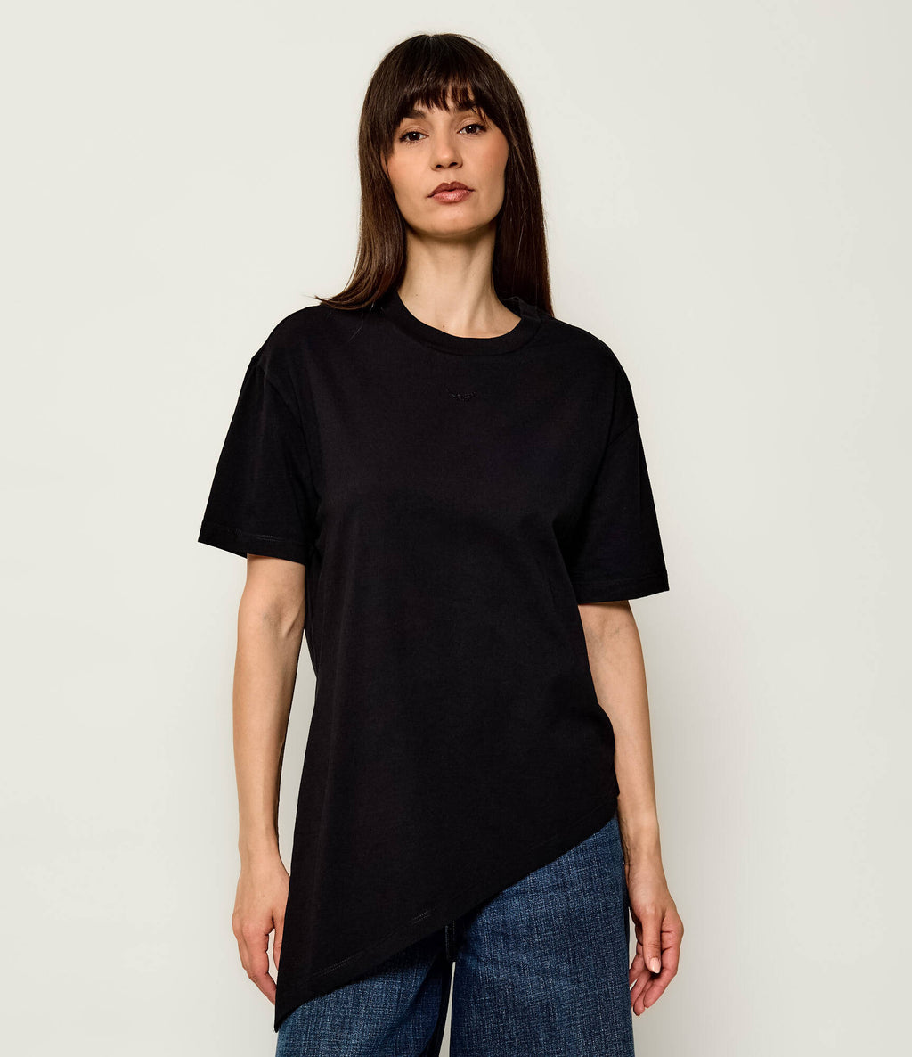 Asymmetric Strass-Embellished T-Shirt