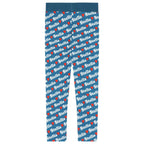 Girls Blue Logo Heart Leggings