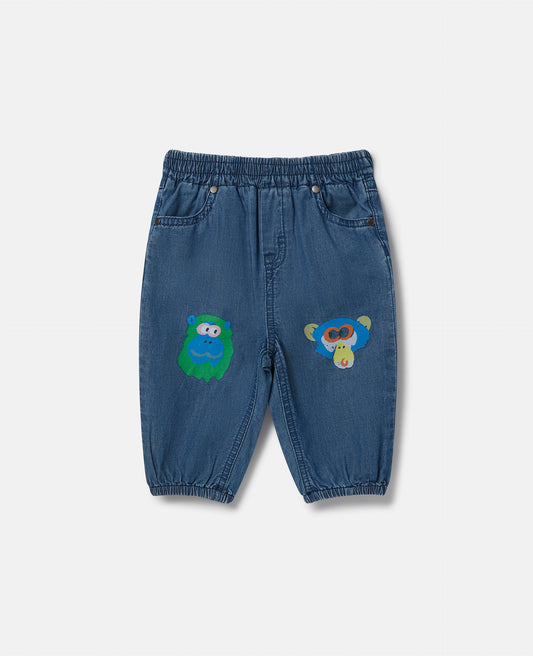 Monkey Knee Patch Chambray Trousers