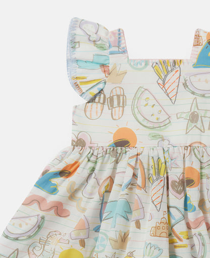 Doodles Print Dress Set