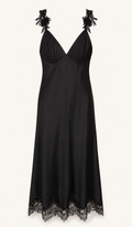 Black Lace Appliqué Slip Dress