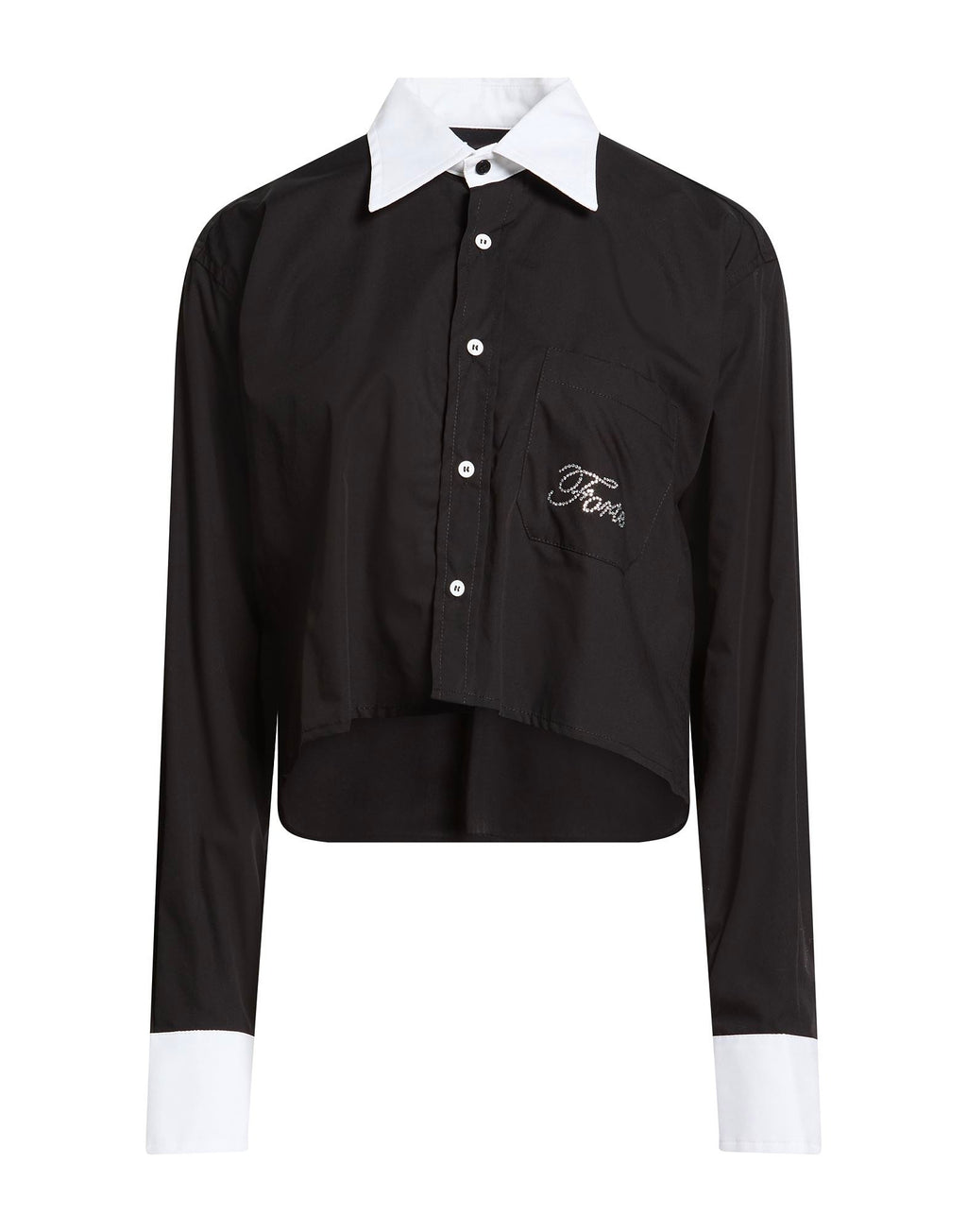 White Collar Cropped Shirt