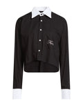 White Collar Cropped Shirt