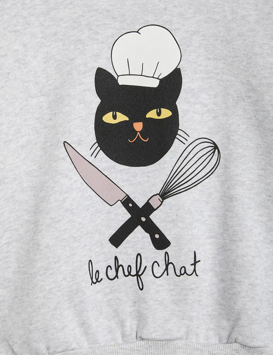 Chef Cat Grey Sweatshirt