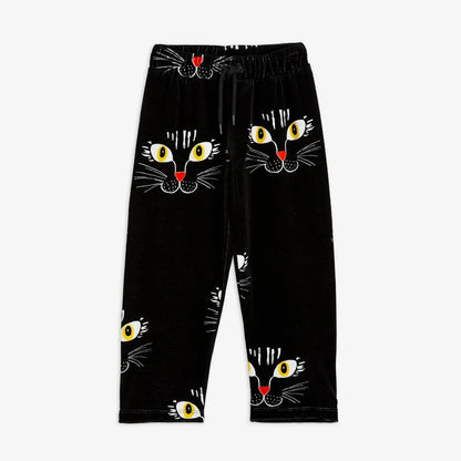 Cat Face Velour Sweatpants