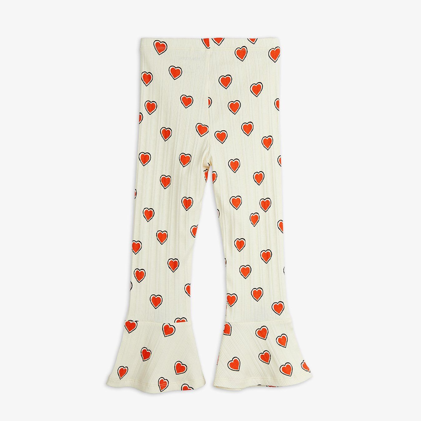 Outlined Hearts Flared Trousers