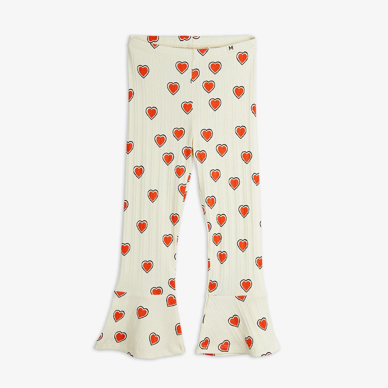 Outlined Hearts Flared Trousers