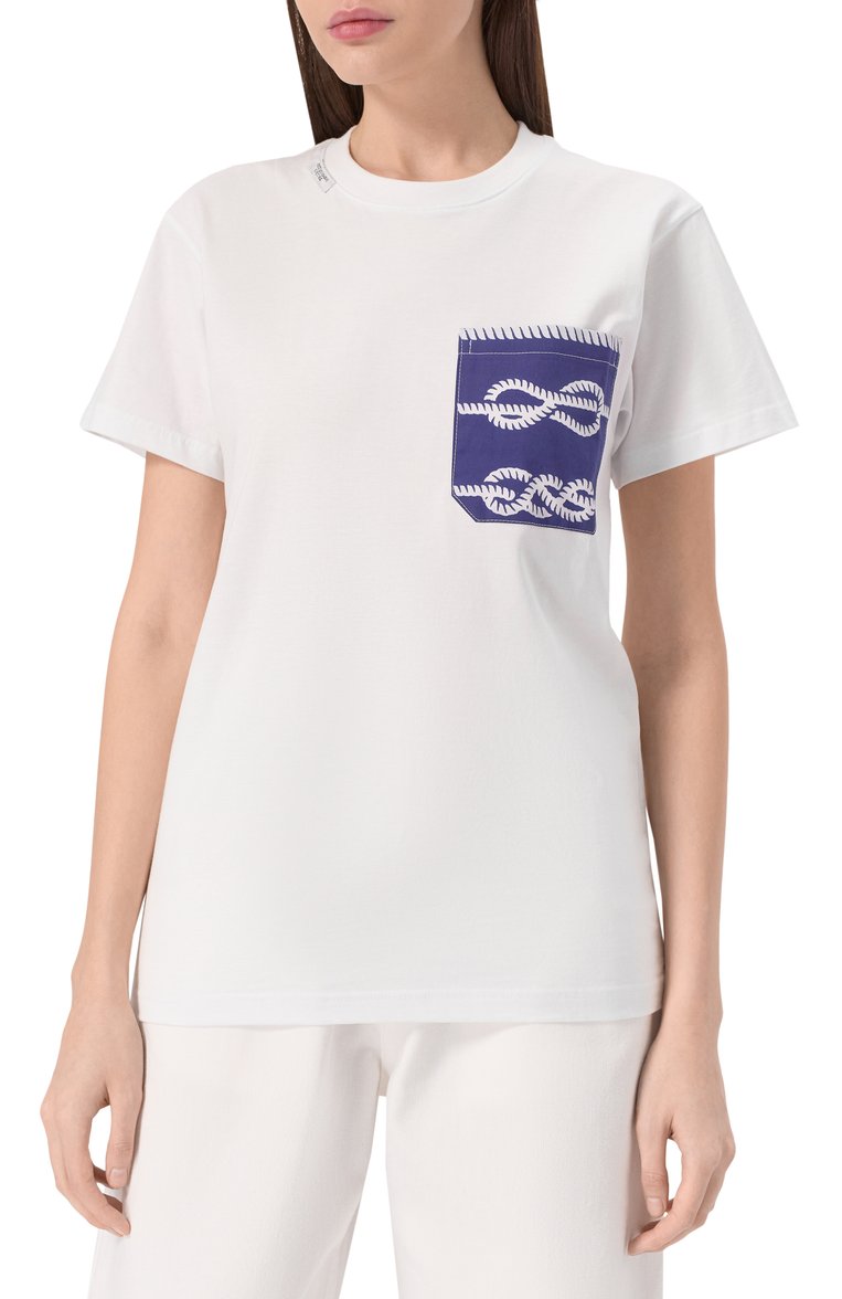 White Print Pocket T-Shirt