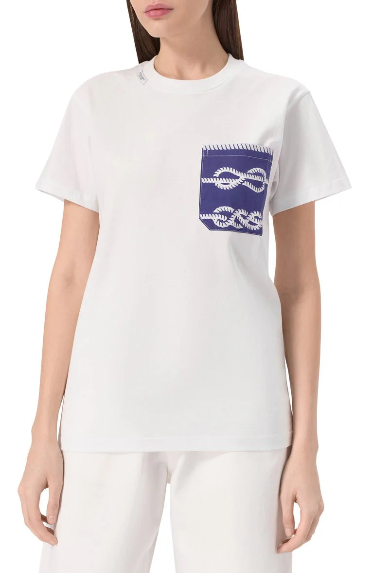 White Print Pocket T-Shirt