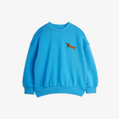 Dog Embroidered Blue Sweatshirt