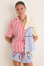 Navy Stripes Off-White Set
