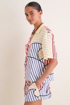 Navy Stripes Off-White Set