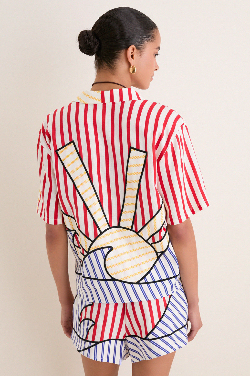 Navy Stripes Off-White Set