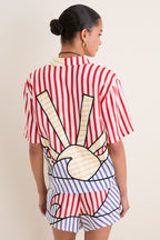 Navy Stripes Off-White Set