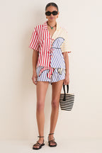 Navy Stripes Off-White Set