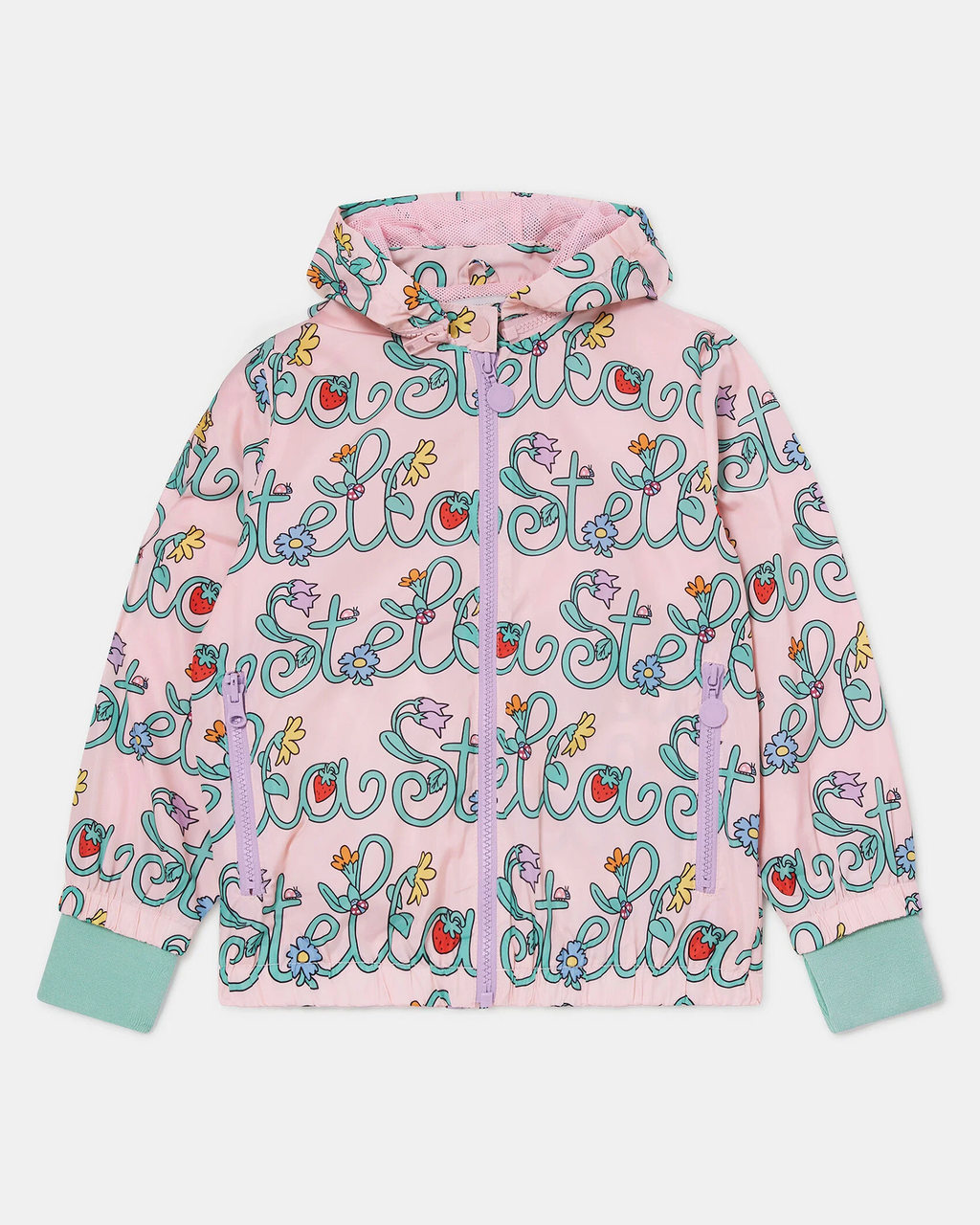 Girls Pink Logo Windbreaker