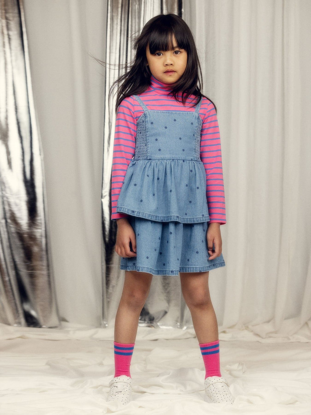 Dotted Denim Dress
