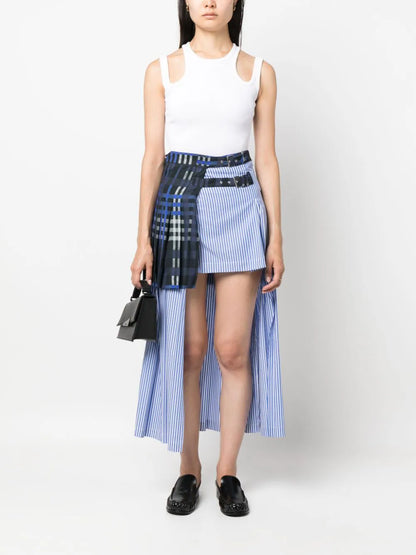 Layered Asymmetric Midi Skirt