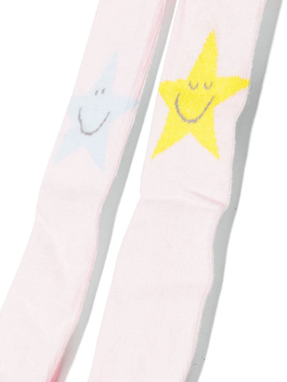 Star-Intarsia Fine-Knit Tights