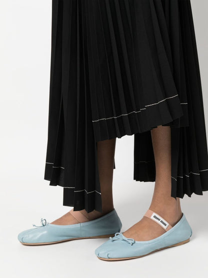 Pleated Asymmetric Long Skirt