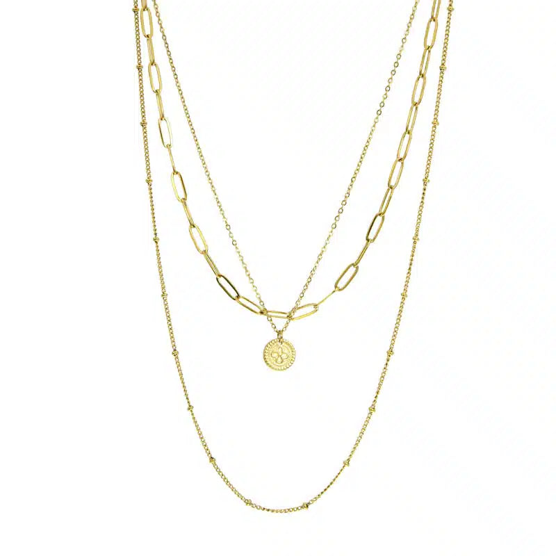 Triple-Row Steel Necklace