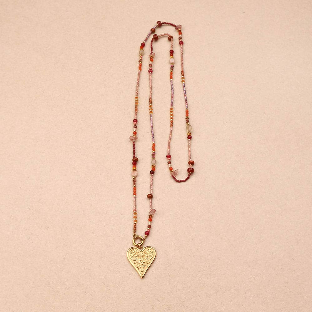 Elora Red Steel Necklace