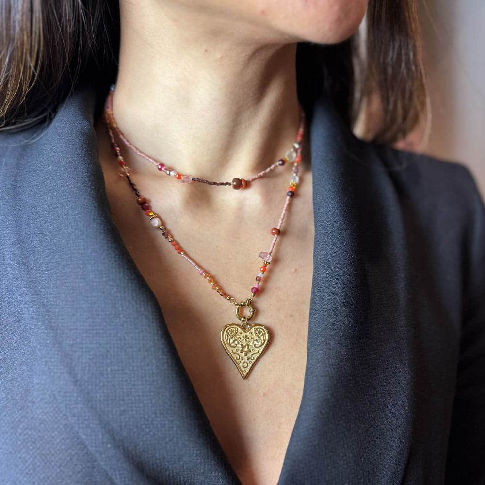 Elora Red Steel Necklace