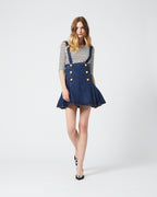 Gold Buttons Denim Skirt