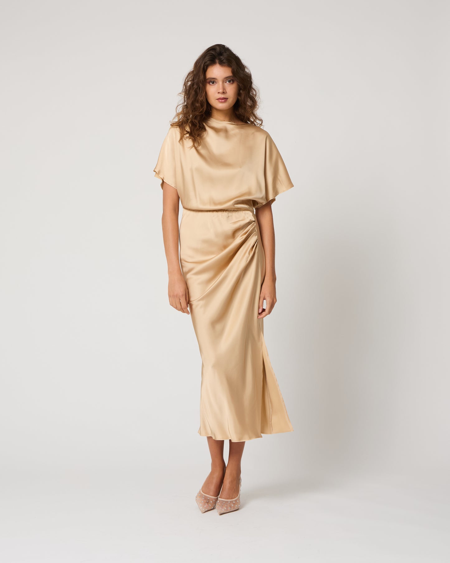 Gold Draped Dress