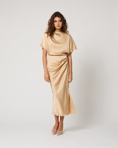 Gold Draped Dress