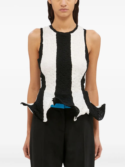 Sleeveless Top In Black And White
