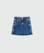Short Denim Skirt With Buttons