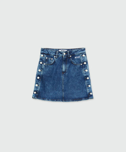 Short Denim Skirt With Buttons