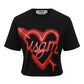 Black Crop Heart T-Shirt