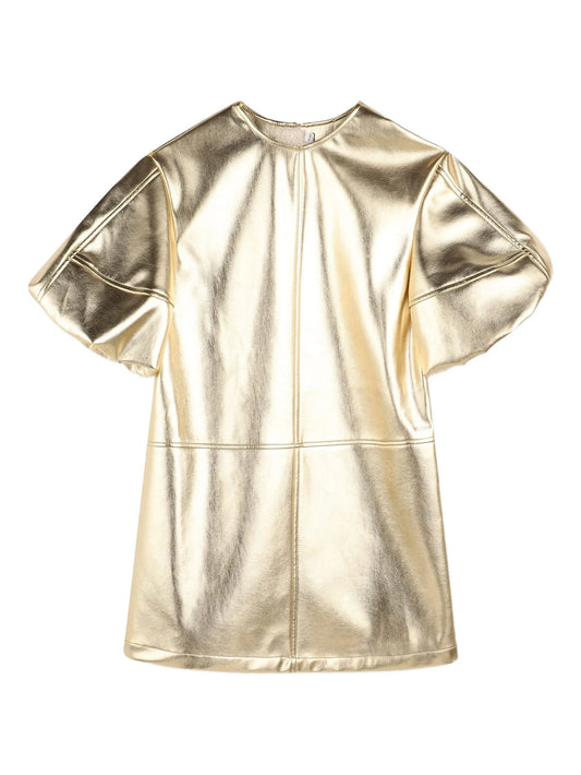 Gold Dress With Puff Sleeves