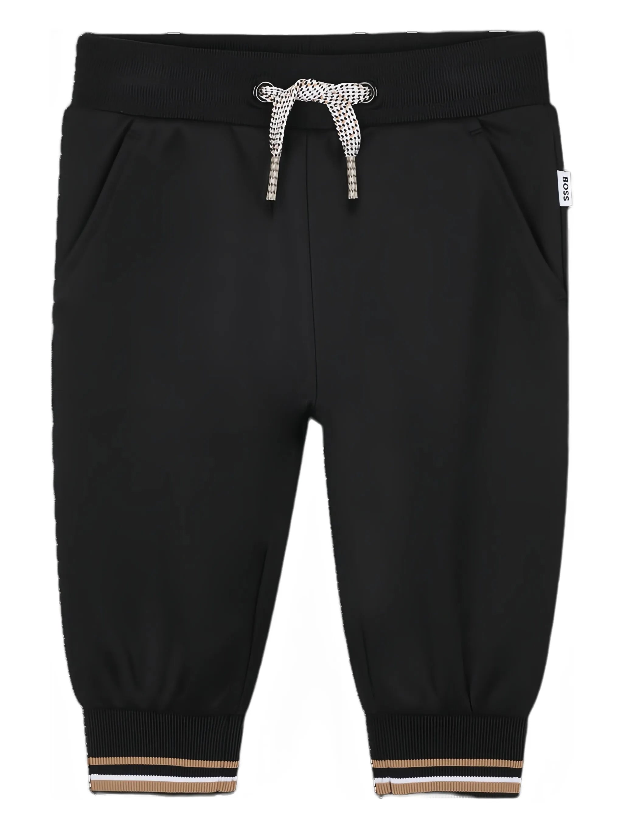 Ribbed-Cuff Black Sweatpants