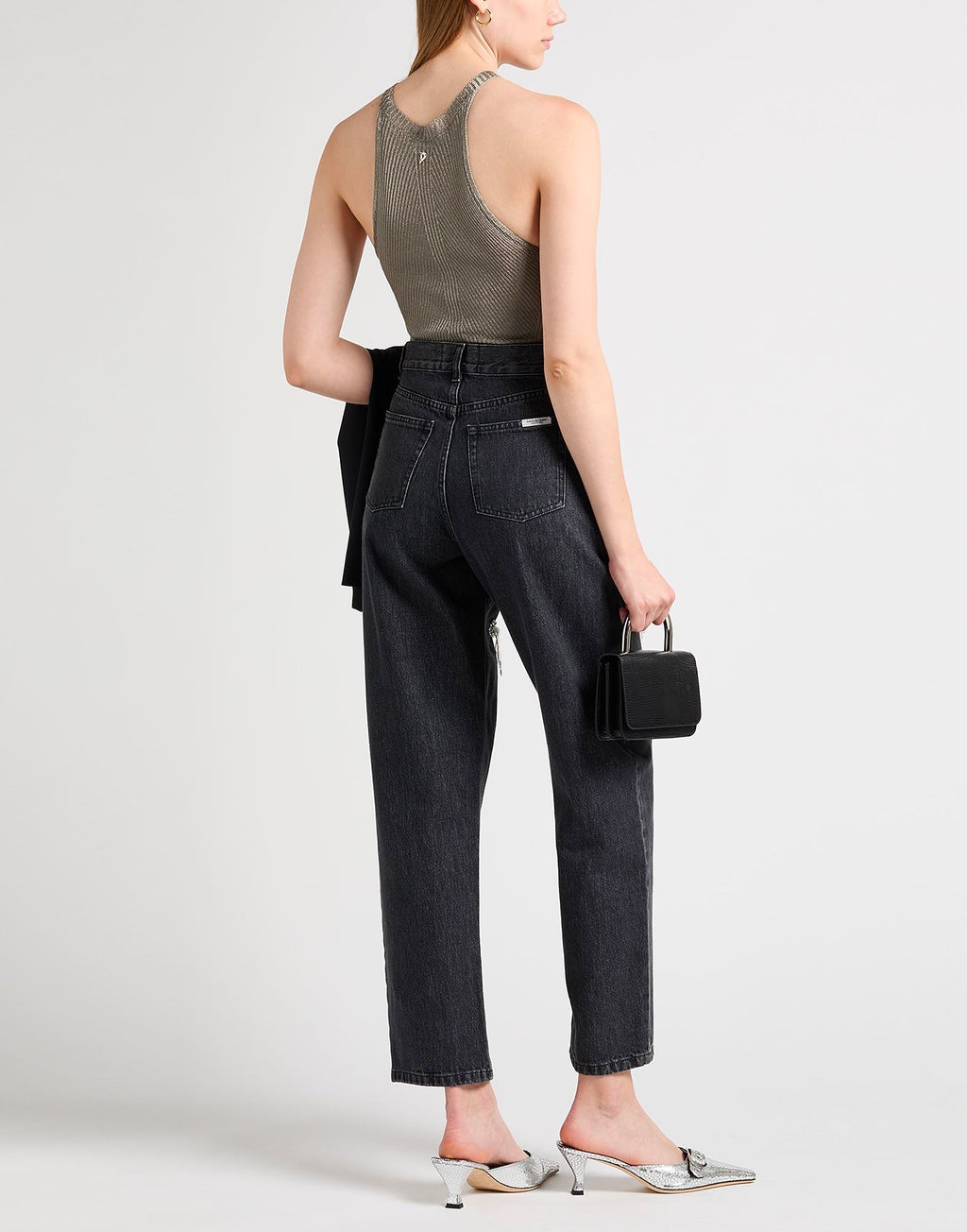 Black Cut Out Crystals Jeans