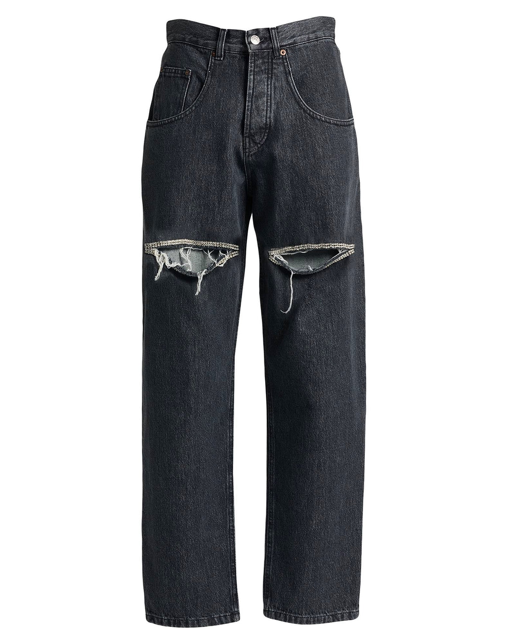 Black Cut Out Crystals Jeans