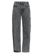 Rhinestones Logo Grey Jeans
