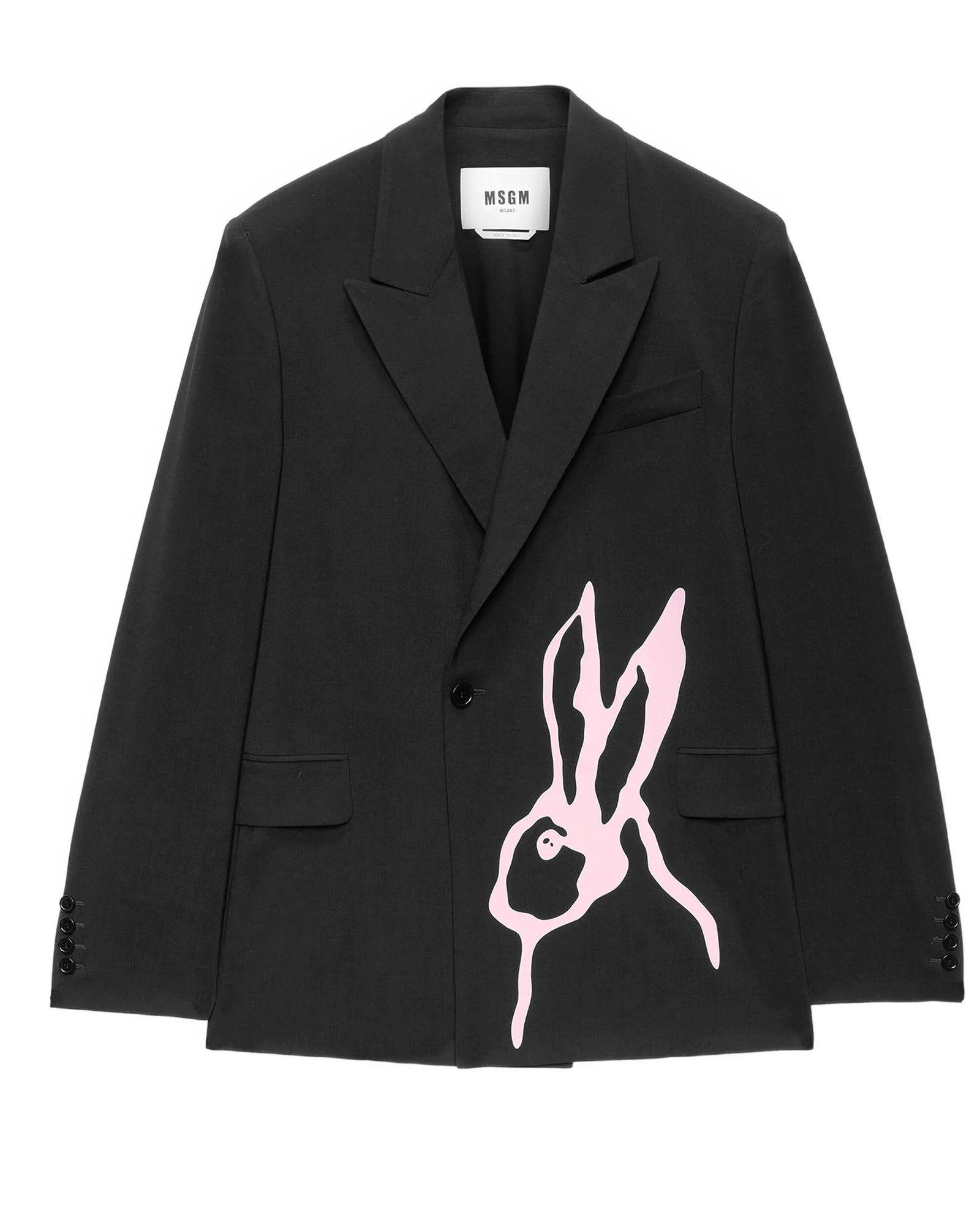 Rabbit-Print Single Breasted Blazer