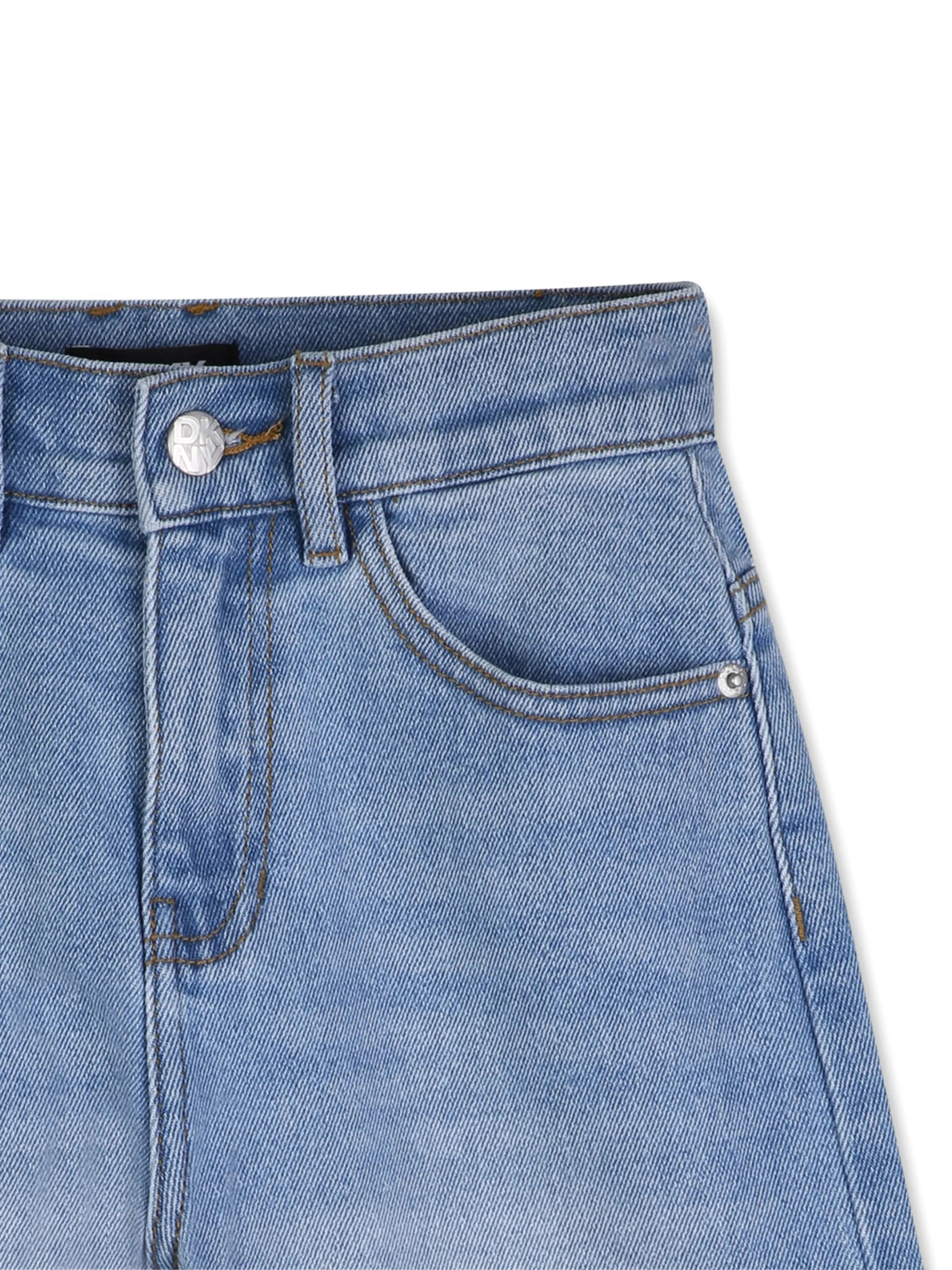 Buttoned Denim Shorts