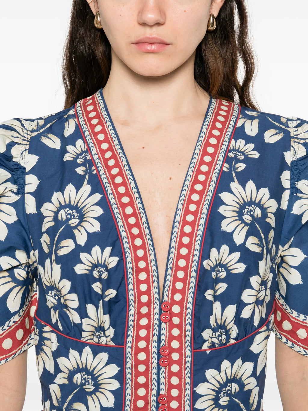 Floral Print V-Neck Maxi Dress