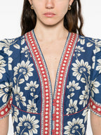 Floral Print V-Neck Maxi Dress