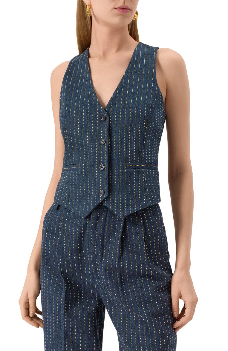 Dark Blue Striped Trousers